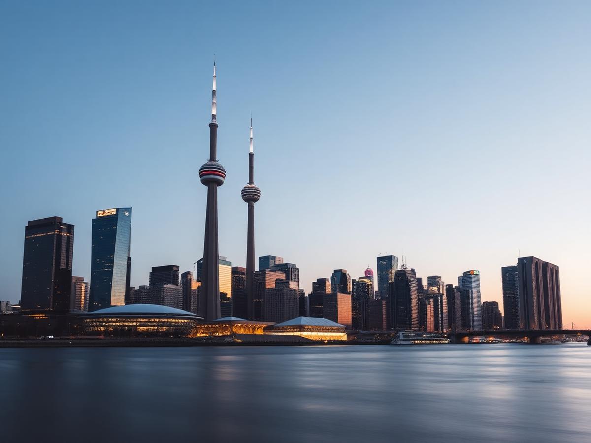 Toronto skyline at blue hour